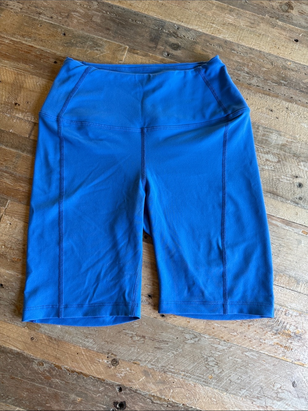 Year of Ours Electric Blue High-Waist Bike Shorts